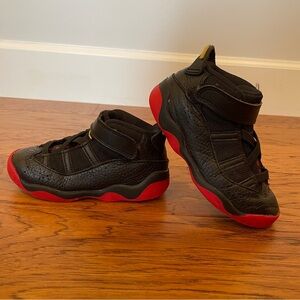Air Jordan 6 Rings Kids Black and Red High Top